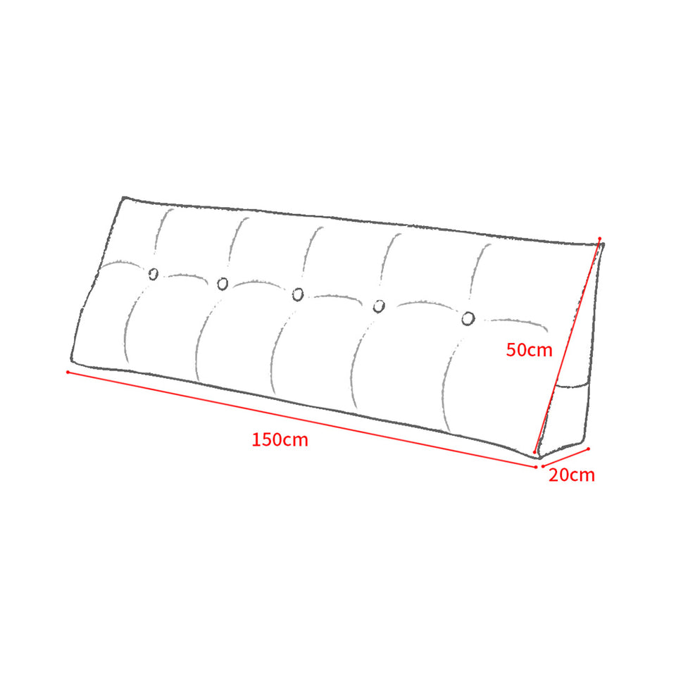 SOGA 150cm Beige Triangular Wedge Bed Pillow Headboard Backrest Bedside Tatami Cushion Home Decor