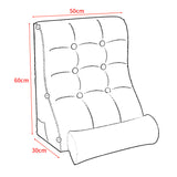 SOGA 2X 60cm White Triangular Wedge Lumbar Pillow Headboard Backrest Sofa Bed Cushion Home Decor