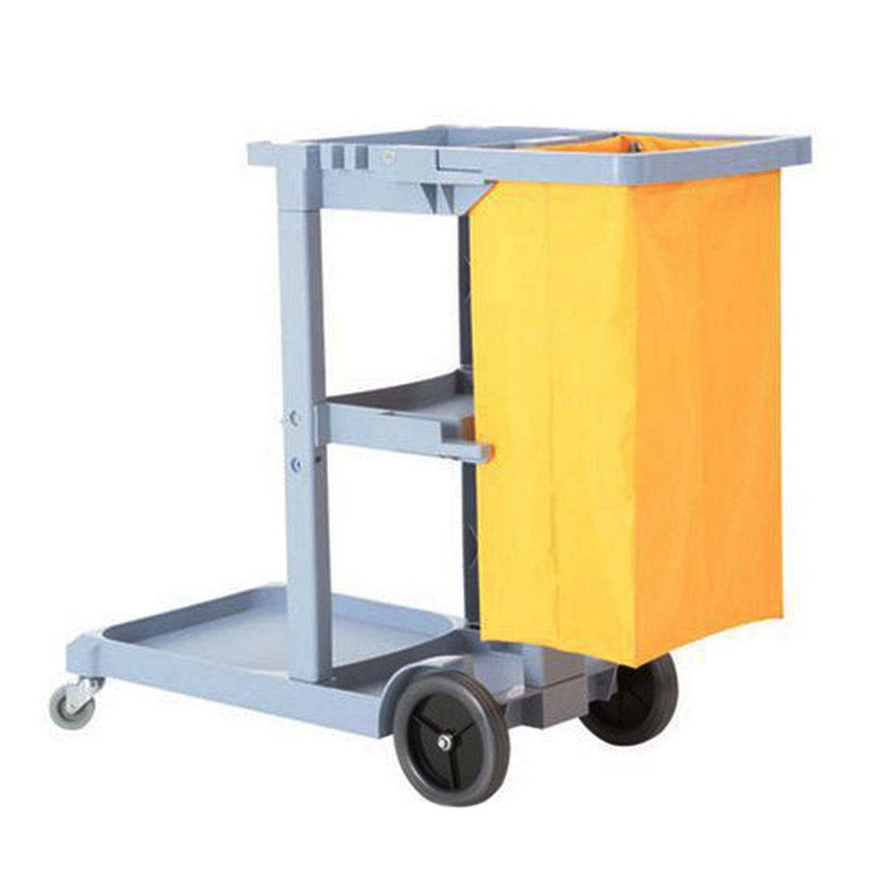 SOGA 2X 3 Tier Multifunction Janitor Cleaning Waste Cart Trolley and Waterproof Bag