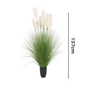 SOGA 137cm Green Artificial Indoor Potted Bulrush Grass Tree Fake Plant Simulation Decorative