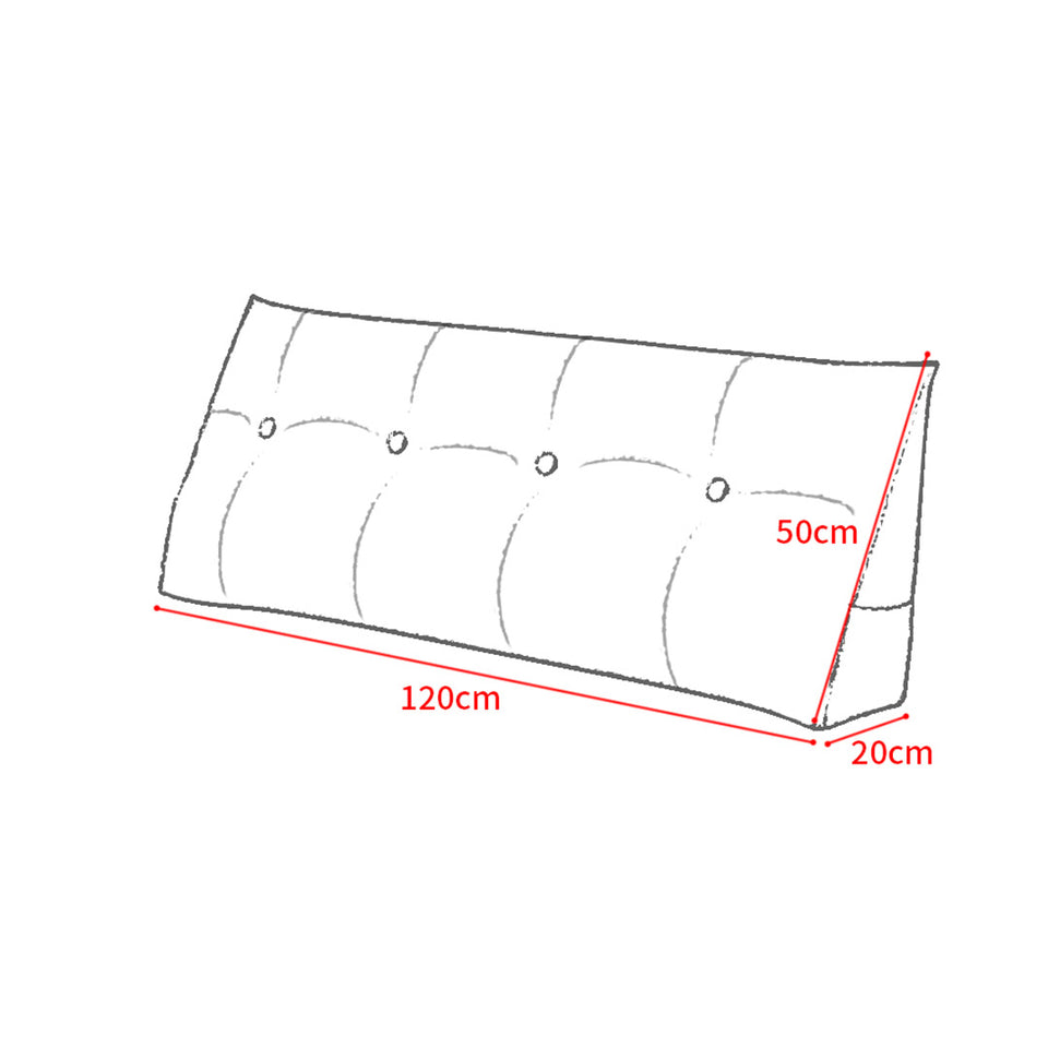 SOGA 120cm Silver Triangular Wedge Bed Pillow Headboard Backrest Bedside Tatami Cushion Home Decor