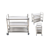 SOGA 2X 3 Tier 85x45x90cm Stainless Steel Kitchen Dinning Food Cart Trolley Utility Size Medium