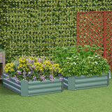 SOGA 2X 120x90cm Rectangle Galvanised Raised Garden Bed Vegetable Herb Flower Outdoor Planter Box