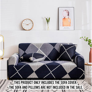 SOGA 1-Seater Checkered Sofa Cover Couch Protector High Stretch Lounge Slipcover Home Decor