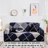 SOGA 1-Seater Checkered Sofa Cover Couch Protector High Stretch Lounge Slipcover Home Decor