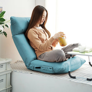 SOGA Blue Lounge Recliner Lazy Sofa Bed Tatami Cushion Collapsible Backrest Seat Home Office Decor