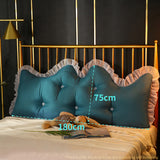 SOGA 4X 180cm Blue-Green Princess Bed Pillow Headboard Backrest Bedside Tatami Sofa Cushion with Ruffle Lace Home Decor