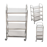 SOGA 2X 4 Tier 860x540x1170 Stainless Steel Kitchen Dining Food Cart Trolley Utility