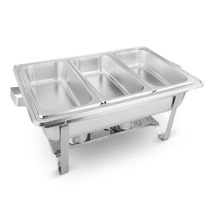 SOGA 4X 3L Triple Tray Stainless Steel Chafing Food Warmer Catering Dish