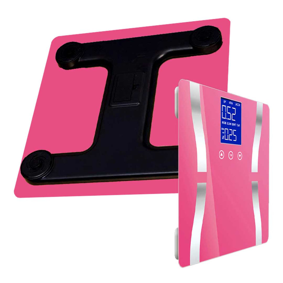 SOGA 2X Glass LCD Digital Body Fat Scale Bathroom Electronic Gym Water Weighing Scales Blue