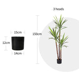 SOGA 150cm Artificial Natural Green Dracaena Yucca Tree Fake Tropical Indoor Plant Home Office Decor
