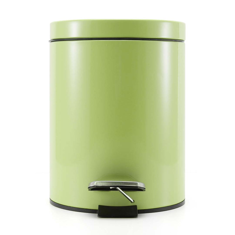 SOGA 4X Foot Pedal Stainless Steel Rubbish Recycling Garbage Waste Trash Bin Round 7L Green