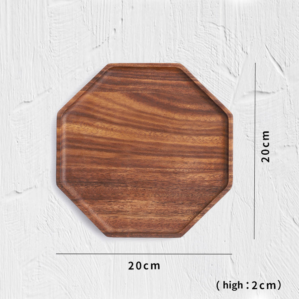 SOGA 2X 20cm Octagon Wooden Acacia Food Serving Tray Charcuterie Board Centerpiece  Home Decor