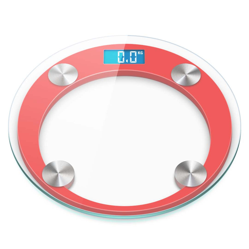 SOGA 2X 180kg Digital Fitness Weight Bathroom Gym Body Glass LCD Electronic Scales Red