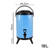 SOGA 2X 18L Stainless Steel Insulated Milk Tea Barrel Hot and Cold Beverage Dispenser Container with Faucet Blue