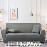 SOGA 2-Seater Grey Sofa Cover Couch Protector High Stretch Lounge Slipcover Home Decor