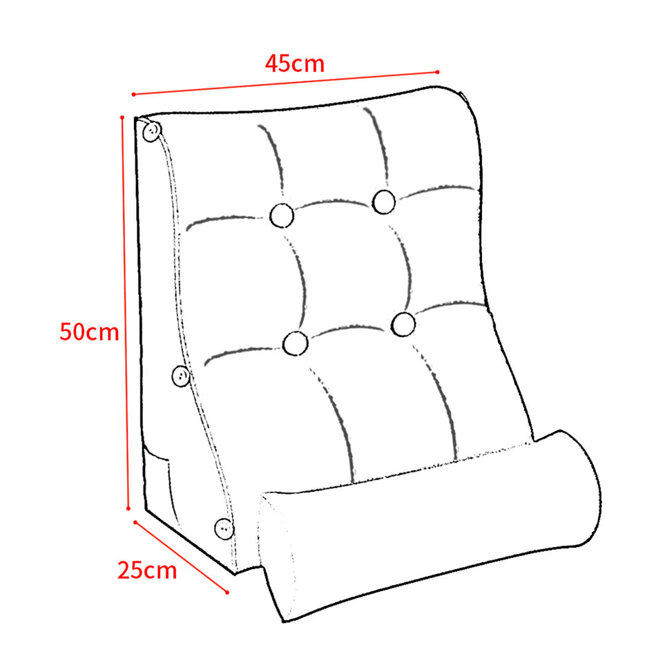 SOGA 45cm Silver Triangular Wedge Lumbar Pillow Headboard Backrest Sofa Bed Cushion Home Decor