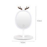 SOGA 2X White Antler LED Light Makeup Mirror Tabletop Vanity Home Decor