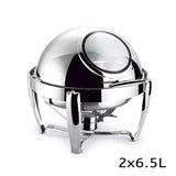 SOGA 2X 6.5L Stainless Steel Round Soup Tureen Bowl Station Roll Top Buffet Chafing Dish Catering Chafer Food Warmer Server