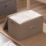 SOGA Coffee Super Large Foldable Canvas Storage Box Cube Clothes Basket Organiser Home Decorative Box