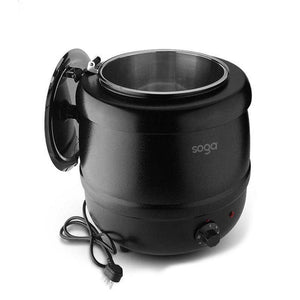 SOGA 10L Soup Kettle Commercial Soup Pot Electric Soup Maker Black