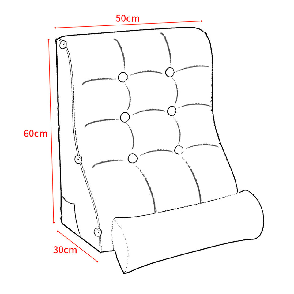 SOGA 4X 60cm Grey Triangular Wedge Lumbar Pillow Headboard Backrest Sofa Bed Cushion Home Decor