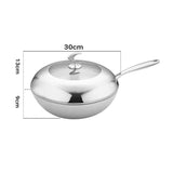 SOGA 2X 18/10 Stainless Steel Fry Pan 30cm Frying Pan Top Grade Cooking Non Stick Interior Skillet with Lid
