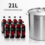 SOGA Stock Pot 21L Top Grade Thick Stainless Steel Stockpot 18/10