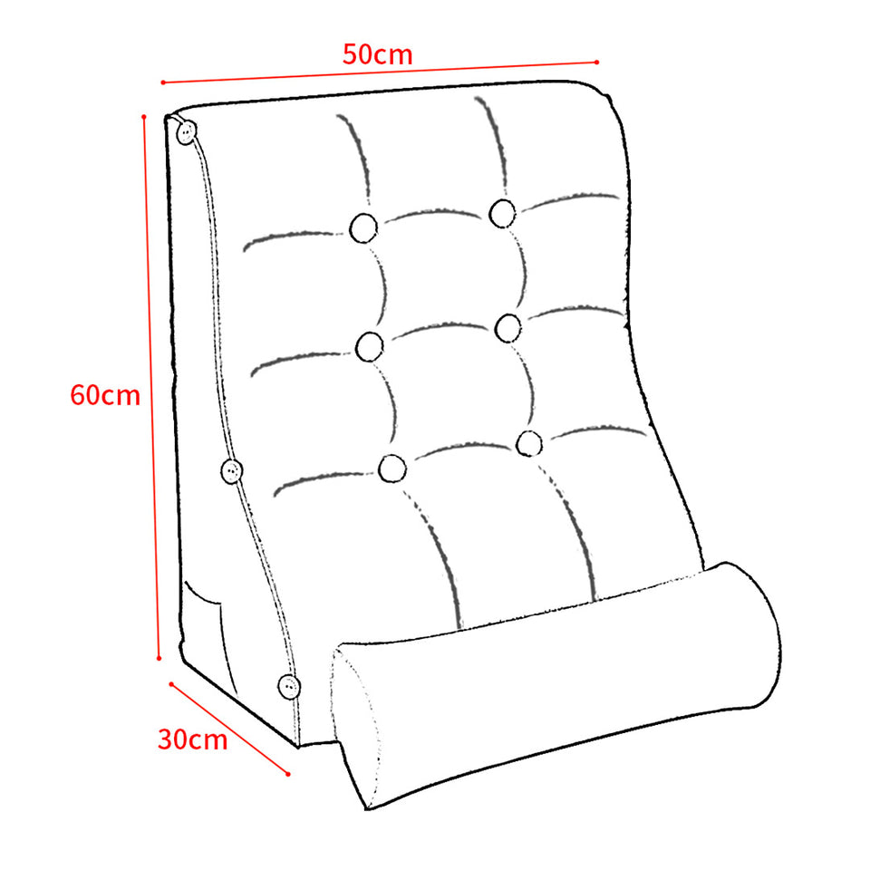 SOGA 60cm Silver Triangular Wedge Lumbar Pillow Headboard Backrest Sofa Bed Cushion Home Decor