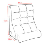SOGA 60cm Silver Triangular Wedge Lumbar Pillow Headboard Backrest Sofa Bed Cushion Home Decor
