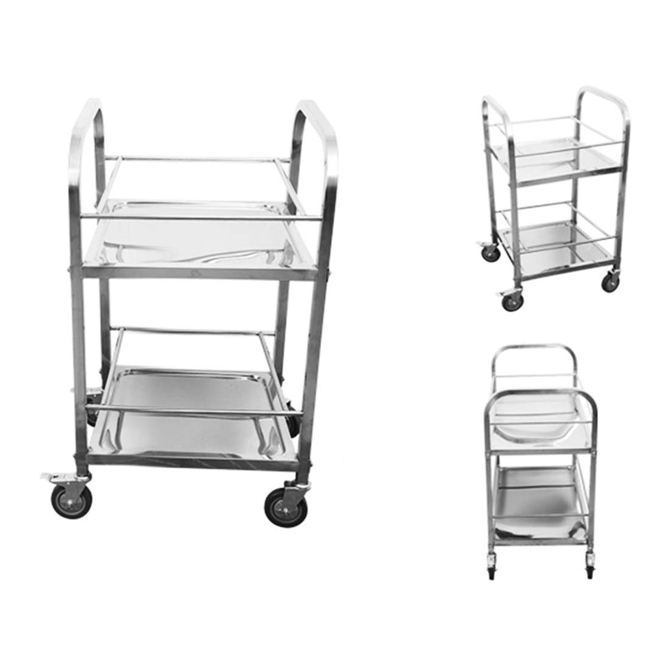 SOGA Stainless Steel Drink Wine Food Cart Trolley Commercial Kitchen Utility