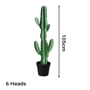 SOGA 2X 105cm Green Artificial Indoor Cactus Tree Fake Plant Simulation Decorative 6 Heads