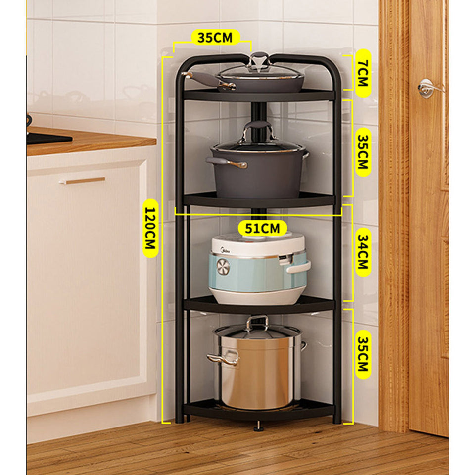 SOGA 2X 4 Tier Steel Triangular Corner Stand Portable Storage Organize