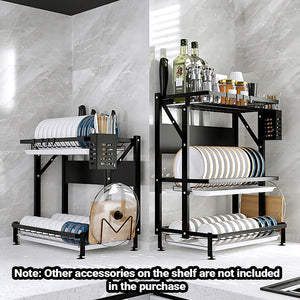 SOGA 2-Pack 3-Tier Steel Black Kitchen Drying Rack & Dish Drainer Organizer