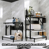 SOGA 2-Pack 3-Tier Steel Black Kitchen Drying Rack & Dish Drainer Organizer