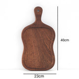 SOGA 40cm Brown Wooden Serving Tray Board Paddle with Handle Home Decor