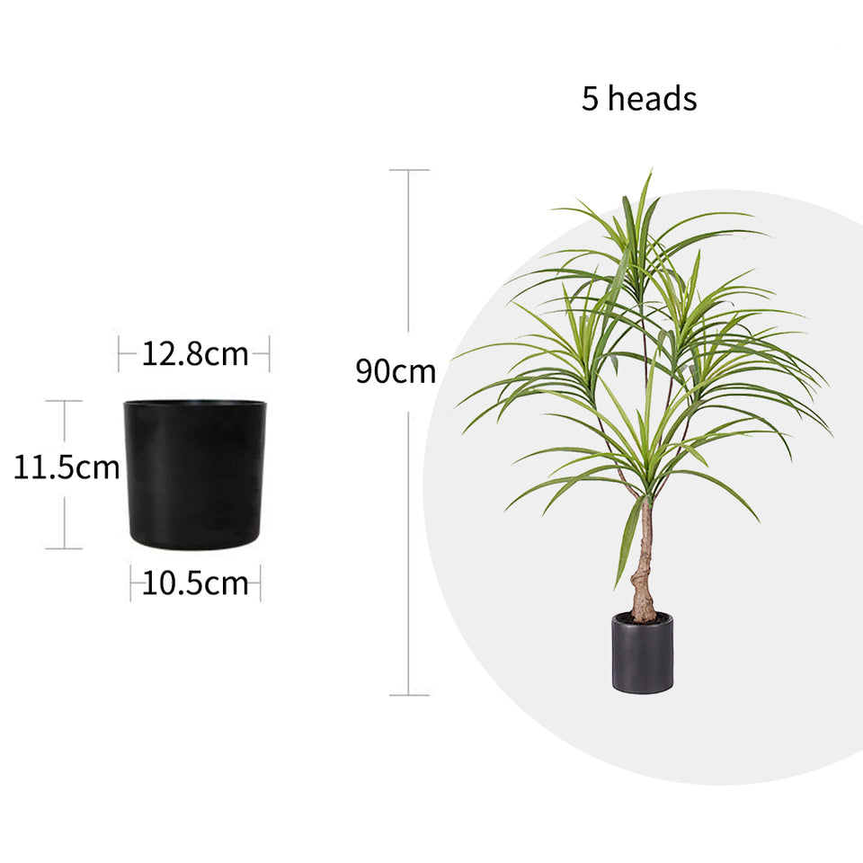 SOGA 2X 90cm Artificial Natural Green Dracaena Dragon Tree Fake Tropical Indoor Plant Home Office Decor