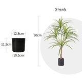 SOGA 2X 90cm Artificial Natural Green Dracaena Dragon Tree Fake Tropical Indoor Plant Home Office Decor