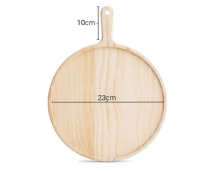 SOGA 2X 9 inch Round Premium Wooden Pine Food Serving Tray Charcuterie Board Paddle Home Decor