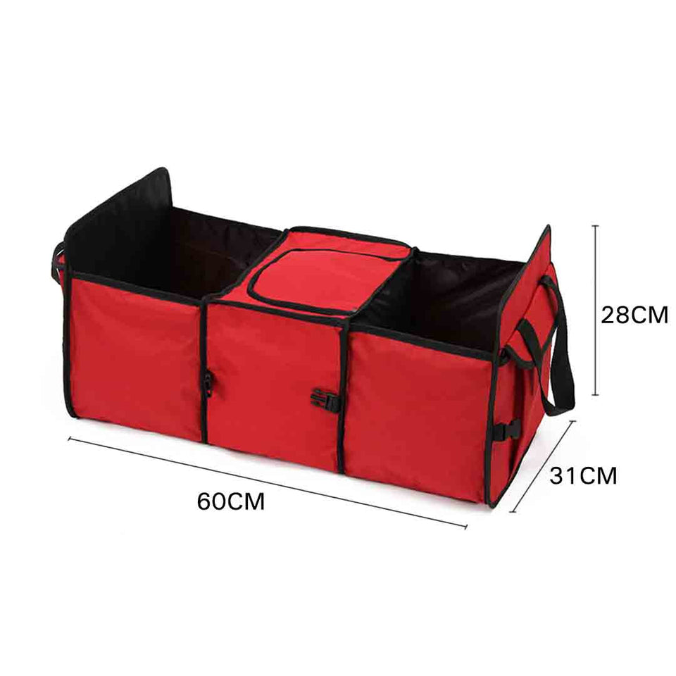 SOGA 2X Car Portable Storage Box Waterproof Oxford Cloth Multifunction Organizer Red