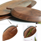 SOGA Set of 2 Walnut Leaf Shape Wooden Tray Food Charcuterie Serving Board Paddle Centerpiece Home Decor