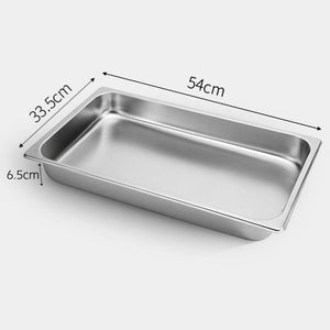 SOGA 2X Gastronorm GN Pan Full Size 1/1 GN Pan 6.5cm Deep Stainless Steel Tray
