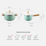 22cm Enamel Milk Pot Ceramic Saucepan with Lid Stockpot Set Pink