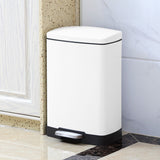 SOGA 2-Pack 12L White Stainless Steel Foot Pedal Trash Bin