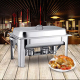 SOGA 2X 9L Stainless Steel 3 Pans Bain-marie Chafing Catering Dish Buffet Food Warmer