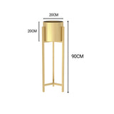 SOGA 2X 90cm Gold Metal Plant Stand with Flower Pot Holder Corner Shelving Rack Indoor Display