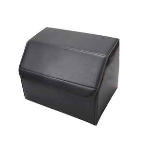 SOGA Leather Car Boot Collapsible Foldable Trunk Cargo Organizer Portable Storage Box Black Small