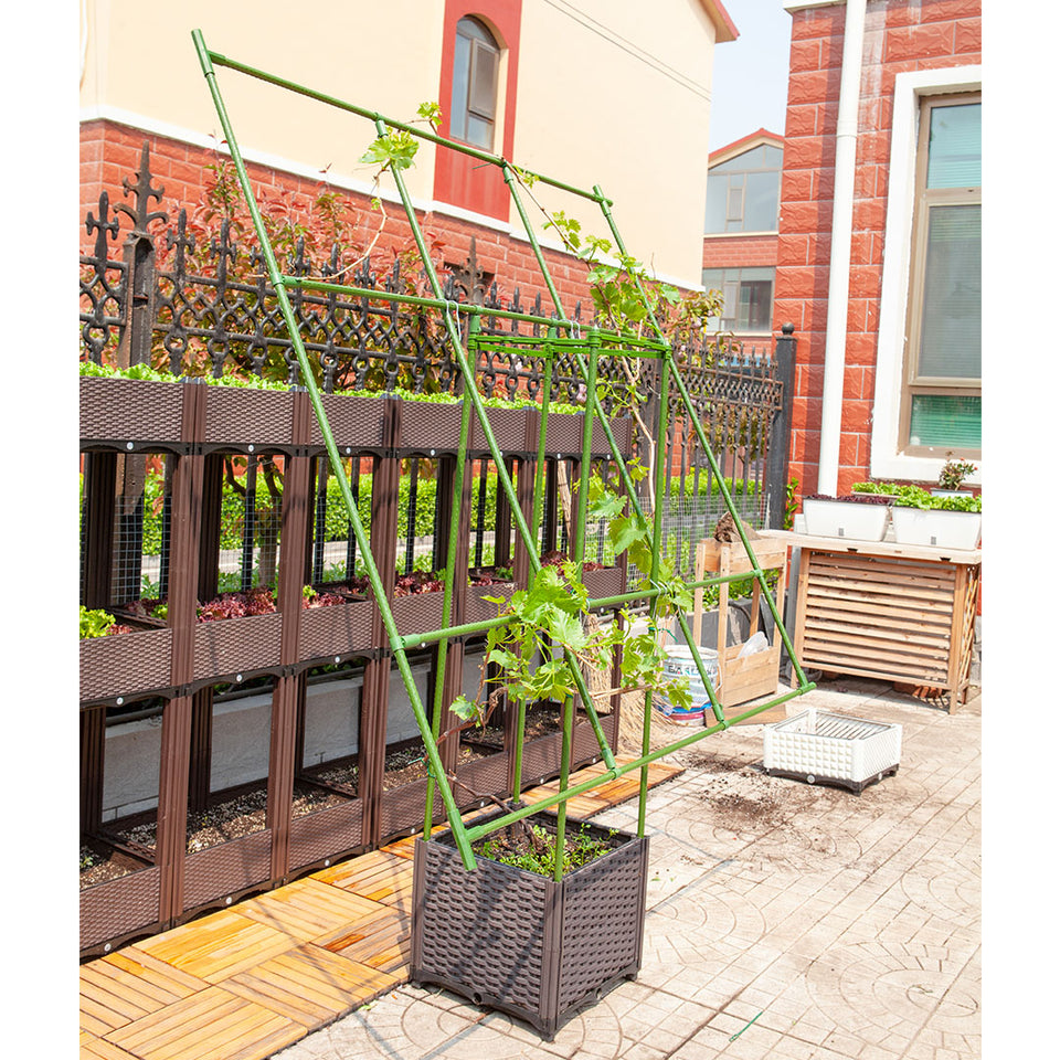 vegetable planting rack SOGA 160cm Rectangular Inclined Plant Frame Tube Pergola Trellis Veget – buyinaus