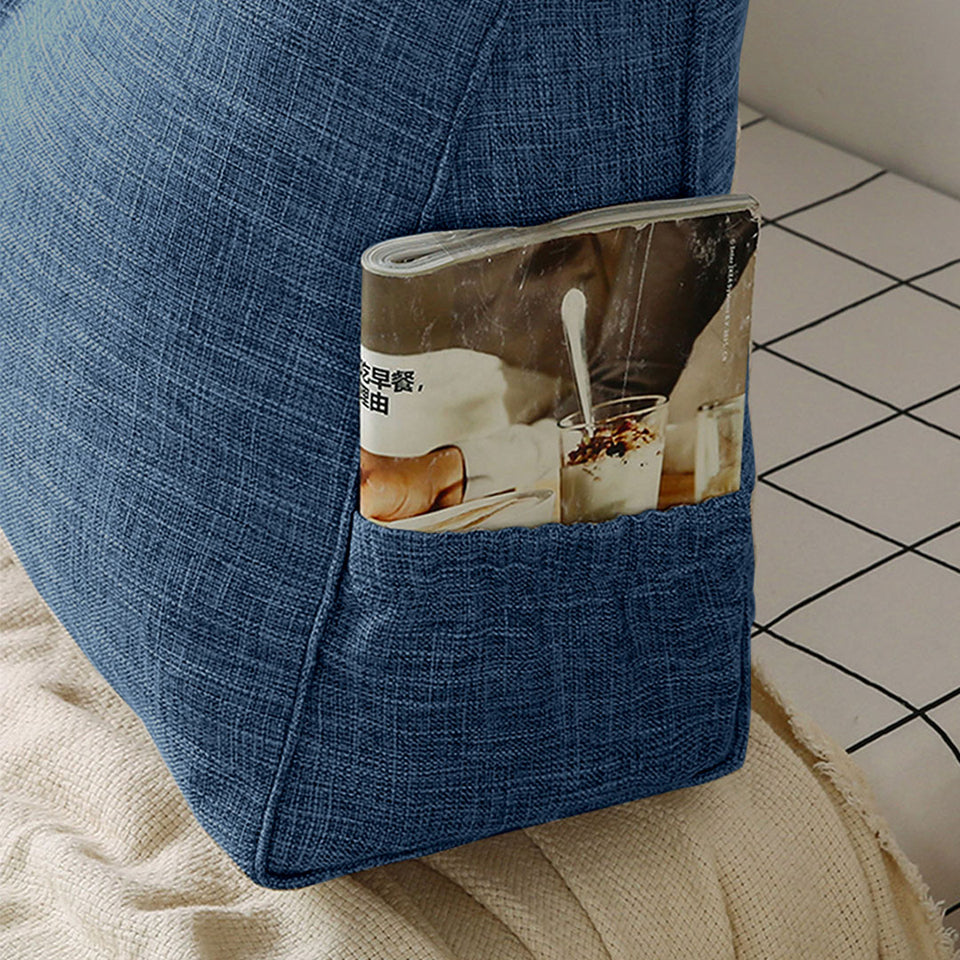 SOGA 2X 180cm Blue Triangular Wedge Bed Pillow Headboard Backrest Bedside Tatami Cushion Home Decor