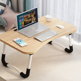 SOGA Walnut Portable Bed Table Adjustable Foldable Bed Sofa Study Table Laptop Mini Desk with Notebook Stand Card Slot Holder Home Decor